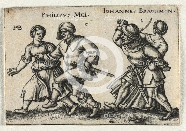 The Peasant Wedding or the Twelve Months: 5-Philipus Mei 6-Johannes Brachmon, 1546. Creator: Hans Sebald Beham (German, 1500-1550).
