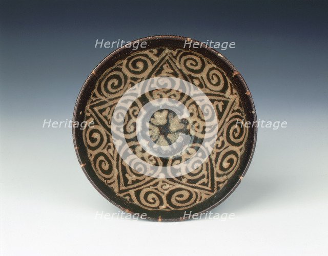 Jizhou bowl with stylised open flower, Yuan dynasty, China, late 13th-early 14th century. Artist: Unknown