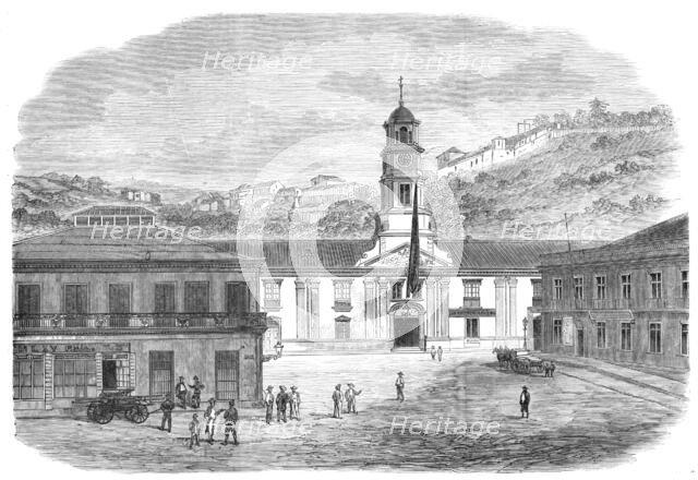 War between Spain and Chili: Plaza de la Intendencia at Valparaiso, where war...was proclaimed, 1865 Creator: Unknown.