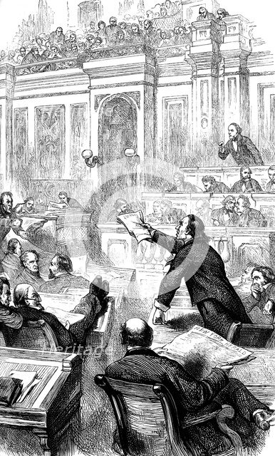 A scene in the US House of Representatives, Washington DC, USA, c1860s (c1880). Artist: Unknown