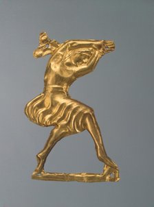 Gold plaque in the form of a dancing woman, 330-300 BC. Artist: Ancient jewelry  