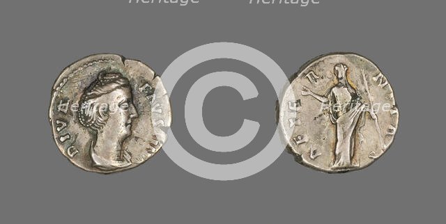 Denarius (Coin) Portraying Empress Faustina the Elder, after 141. Creator: Unknown.