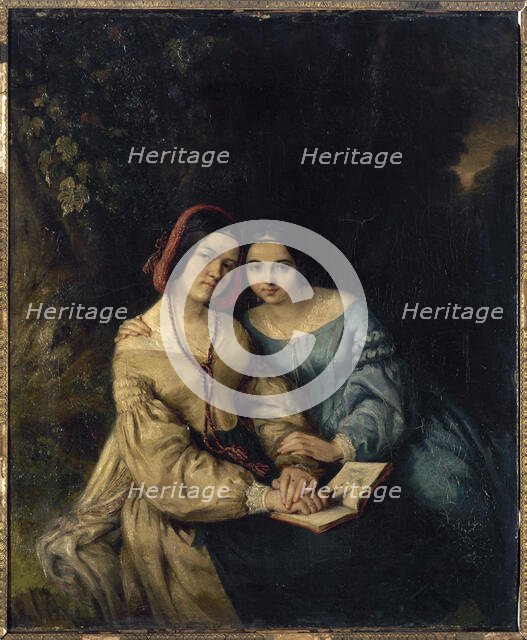 Portraits of Héloïse and Anaïs Colin, by themselves, 1836. Creators: Adèle-Anaïs Colin, Heloise Leloir.