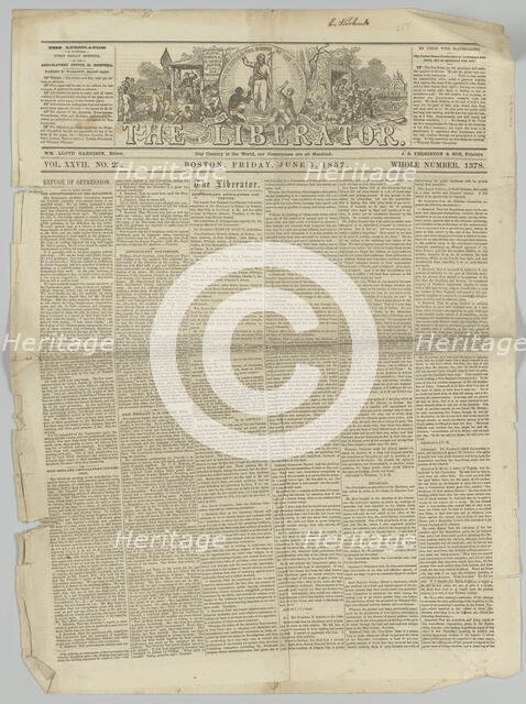 The Liberator, Vol. XXVII, No. 23, June 5, 1857. Creator: Unknown.