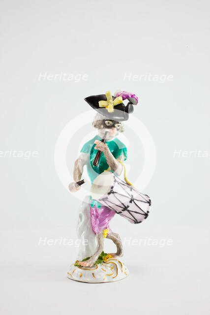 Drummer for the Monkey Band, Meissen, c. 1765. Creators: Meissen Porcelain, Johann Joachim Kaendler.