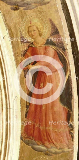 Angel making music (From the Tabernacle of the Linaioli), ca. 1433. Creator: Angelico, Fra Giovanni, da Fiesole (ca. 1400-1455).