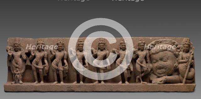 Lintel with the Nine Planets: Navagrahas, 7th - 8th century. Creator: Unknown.