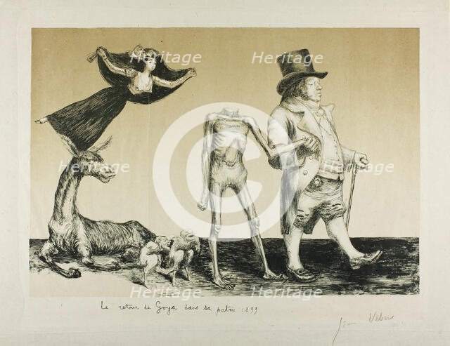 Goya's Return to his Homeland, 1899. Creator: Jean Veber.