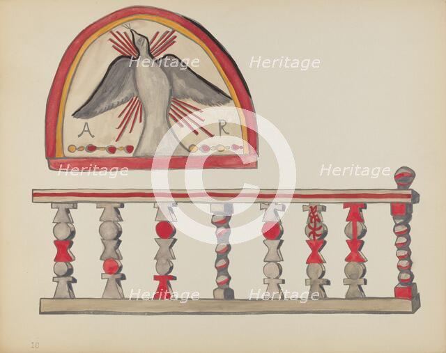 Plate 10: Holy Ghost (Lunette): From Portfolio "Spanish Colonial Designs of New Mexico", 1935/1942. Creator: Unknown.
