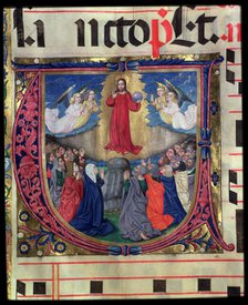 Ascension of Jesus, miniature in choirbook 7, sheet 57.