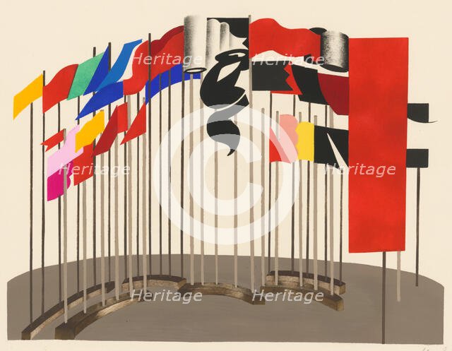 Scenic design from the portfolio Décors de Théâtre, 1930. Creator: Exter, Alexandra Alexandrovna (1882-1949).