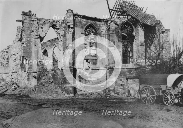 Church at Lassigny, between c1915 and c1920. Creator: Bain News Service.