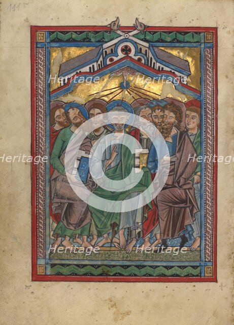 Pentecost; Psalter, about 1240-1250. Creator: Unknown.