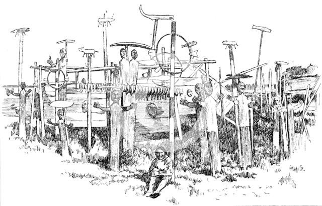 Lord Lonsdale’s travels in the Arctic regions: Esquimaux cemetery, Noumachock, Alaska, 1890. Creator: Unknown.