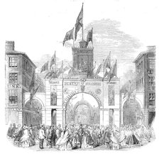 The Prince of Wales in Canada - the Orangemen's Arch at Toronto, 1860. Creator: Unknown.