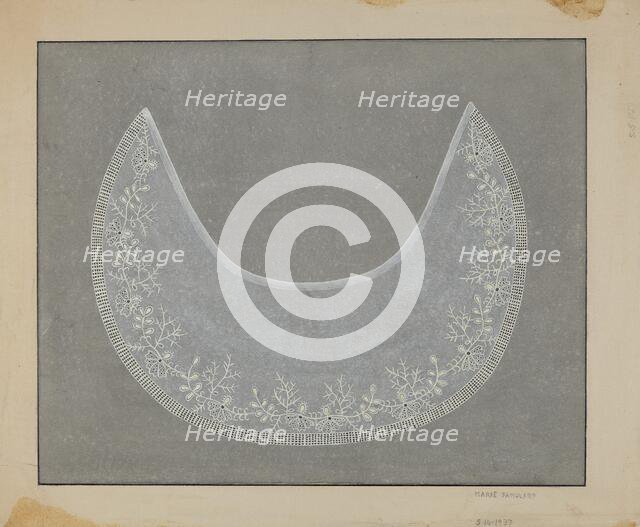 Embroidered Collar, c. 1936. Creator: Marie Famularo.