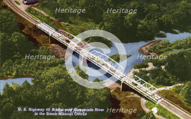 Bridge over the Gasconde River in the Ozarks, Missouri, USA, 1954. Artist: Unknown