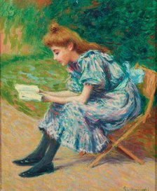 Reading young woman, 1890s. Creator: Zandomeneghi, Federico (1841-1917).