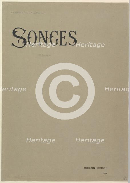 Cover of Songes Album.n.d. Creator: Odilon Redon.