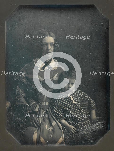 Elizabeth Bakewell James and her Son, Frank B. James, ca. 1846. Creator: Attributed to John Plumbe Jr..