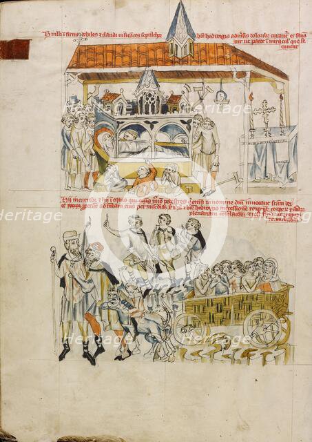 The Sick, the Leprous, and the Lame Praying at Saint Hedwig's Tomb, 1353. Creator: Unknown.