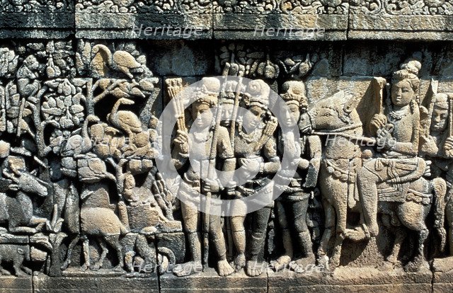 Relief showing scene from a sutra, Barabudur, Java, c750-850. Artist: Unknown