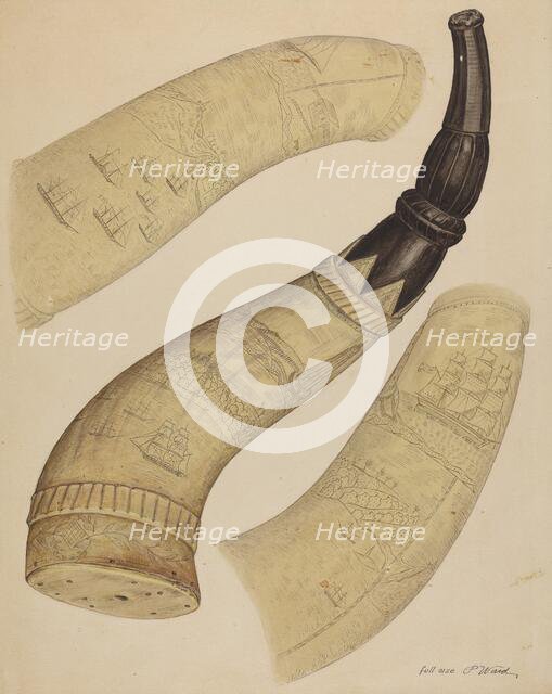 Powder Horn, c. 1937. Creator: Paul Ward.