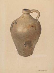 Tan Stoneware Jug, probably 1939. Creator: George Loughridge.