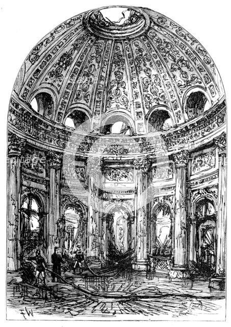The Royal Palace of Laeken, Brussels, destroyed by fire: the Vestibule, 1890. Creator: Unknown.