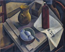 Still Life with News Paper , 1913. Creator: Kisling, Moïse (1891-1953).
