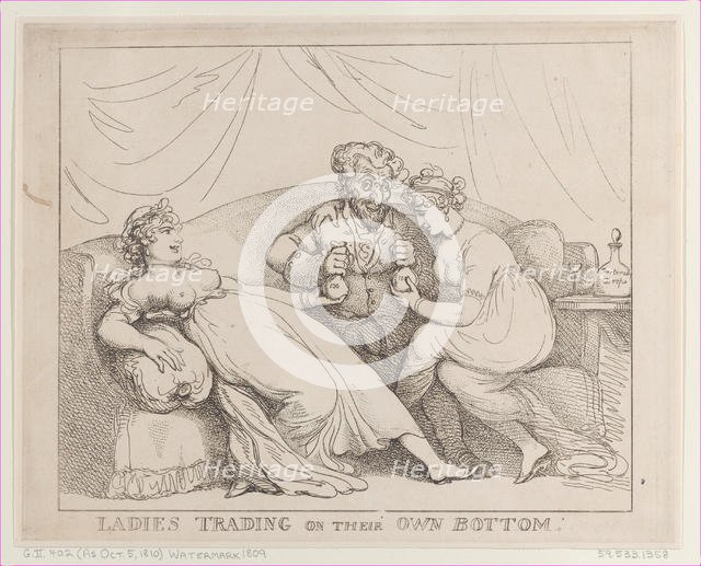Ladies Trading on Their Own Bottom, October 5, 1810., October 5, 1810. Creator: Thomas Rowlandson.