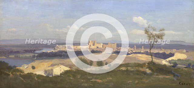 Avignon from the West, 1836. Artist: Corot, Jean-Baptiste Camille (1796-1875)