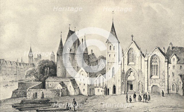 'The Maison du Lieutenant and the Church of St Landry in 1540', 1915. Artist: Unknown.