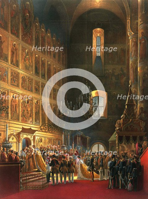 The anointing of Tsar Alexander II of Russia, Moscow, 1856.  Artist: Georg Wilhelm Timm