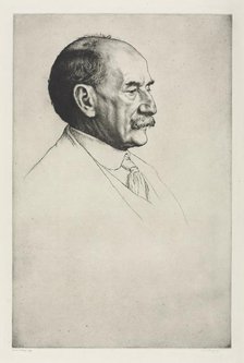 Thomas Hardy, Facing Right, 1910. Creator: William Strang (British, 1859-1921).