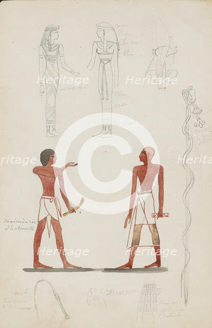 Studies of paintings of Egyptian figures, 1858-1860. Creator: Willem de Famars Testas.