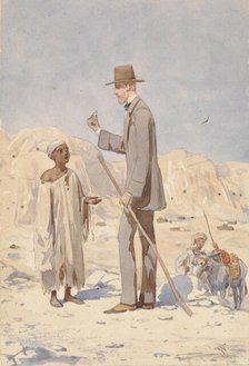 Louis Philippe Albert d'Orleans, at an excavation in Egypt, 1860. Creator: Willem de Famars Testas.