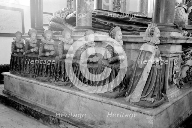 Detail of a monument in Rotherfield Greys church, Oxfordshire, 1964. Artist: Laurence Goldman