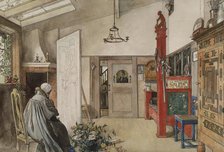 The Studio. From A Home (26 watercolours). Creator: Carl Larsson.