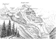 The proposed railway up the Jungfrau, Switzerland, 1890. Creator: Unknown.