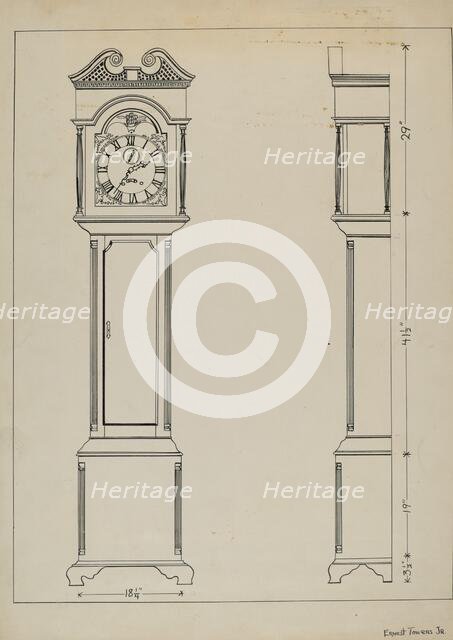 Pen and ink on paper, c. 1936. Creator: Ernest A Towers Jr.
