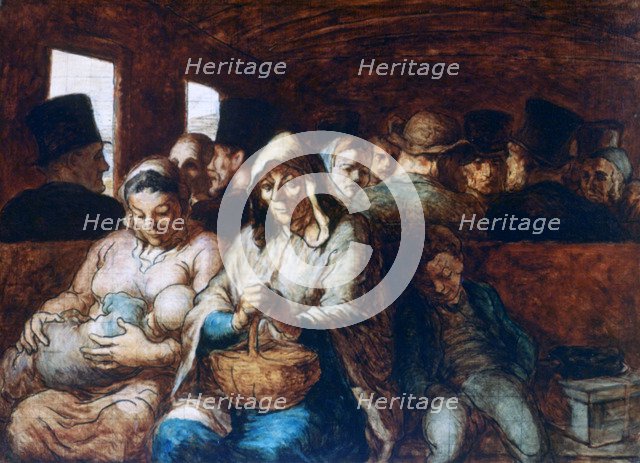 'The Third Class Carriage', c1863-1865. Artist: Honoré Daumier