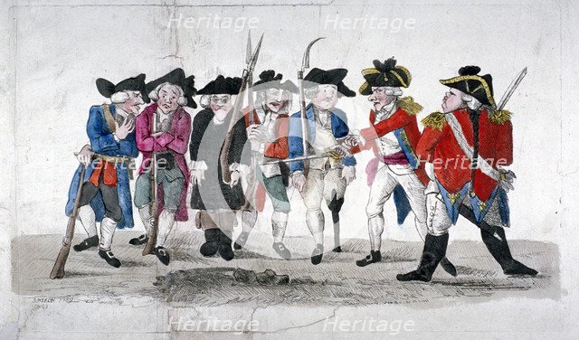 'City traind bands', 1789.                          Artist: John Nixon
