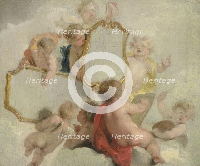 Putti with Mirrors, 1725-1744. Creator: Jacob de Wit.