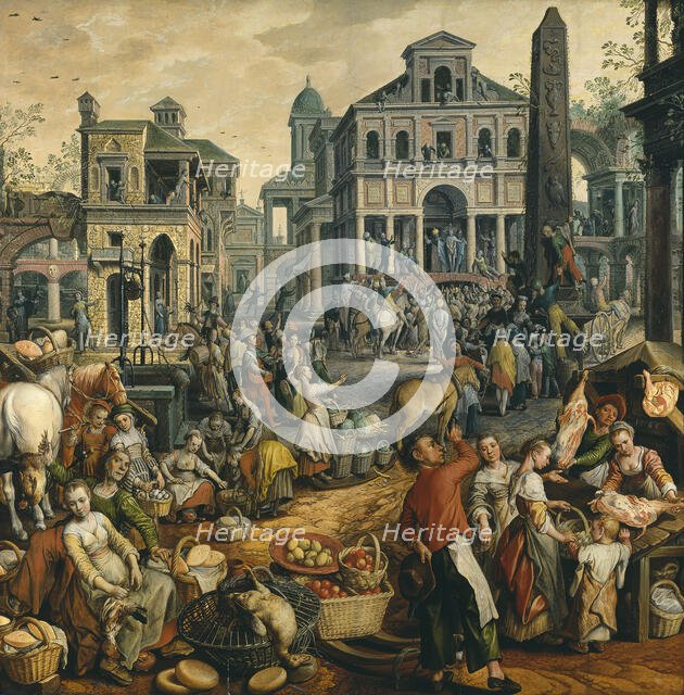 Market Scene with Ecce Homo, 1565. Creator: Joachim Beuckelaer.