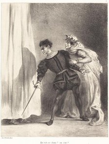The Murder of Polonius (Act III, Scene IV), 1834/1843. Creator: Eugene Delacroix.