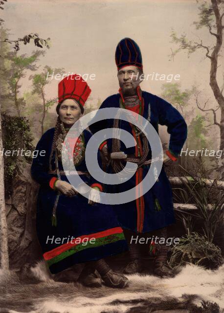 "Wife Inga Åren. Frostviken, Lapland. Nejla Macka Åren. Frostviken, Lapland", 1890-1900.  Creator: Helene Edlund.