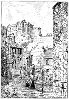 Edinburgh Castle as seen from The Vennel, 1911-1912. Artist: Unknown