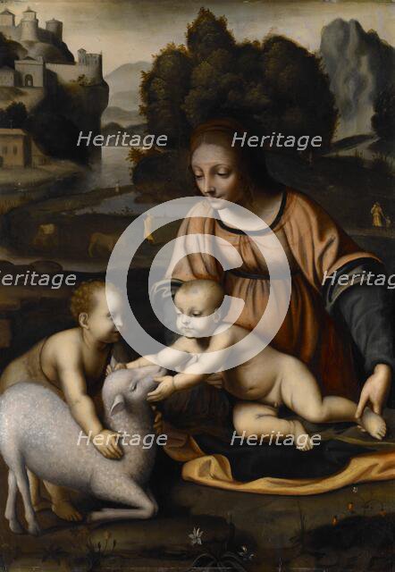Madonna and Child with St John the Baptist and the Lamb, about 1525 or after. Creator: Bernardino Luini.