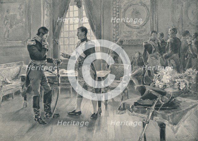 'Meeting of Napoleon and Tolstoi in Paris, 1807', (1896). Artist: Unknown.